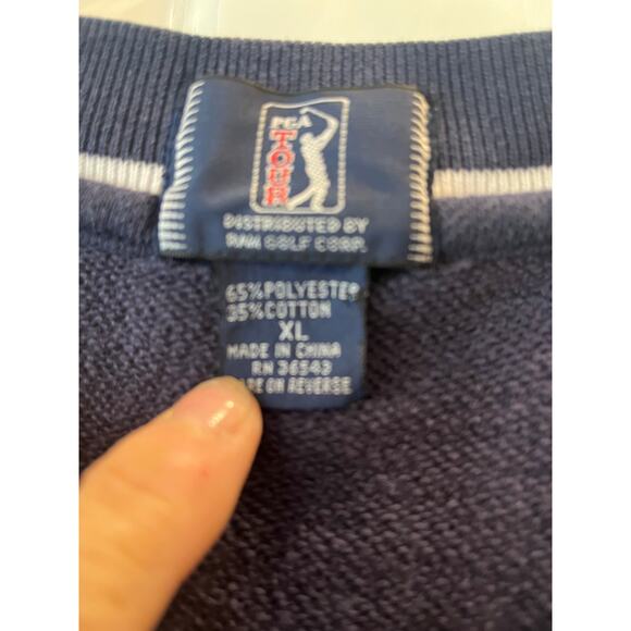 VTG PGA Tour Golf Sweater Vest Men XL Grandpa Twee Academia Grunge Preppy Knit - Picture 2 of 8